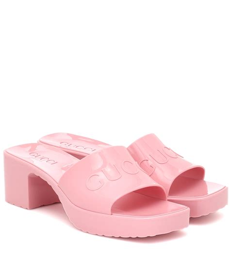 gucci logo rubber platform sandals|gucci platform sandals.